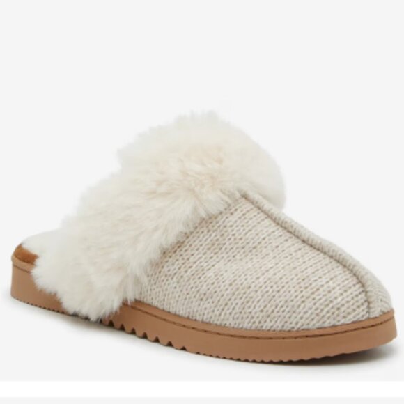 Kelly & Katie Shoes - Beige Sweater Slippers Women's Size Large 9/10 NIB